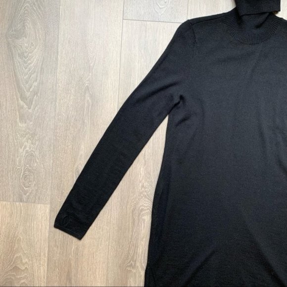One Teaspoon Superior Merino Knit Funnel Turtleneck Dress Jet Black Size XXS - Picture 6 of 16